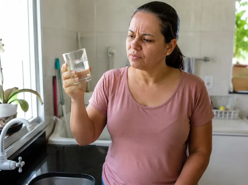 Água com cheiro ou gosto estranho indicando necessidade de limpeza da caixa d’água em Capão da Canoa RS.